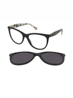 Carolina Herrera Kat Clip On Polarized Read - Black & Tortoise