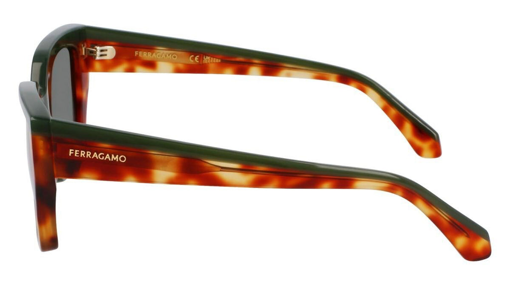 Salvatore Ferragamo Kat Sun - Tortoise & Green