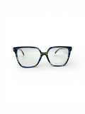 Enrico Coveri Square Read - Blue & Green Tortoise