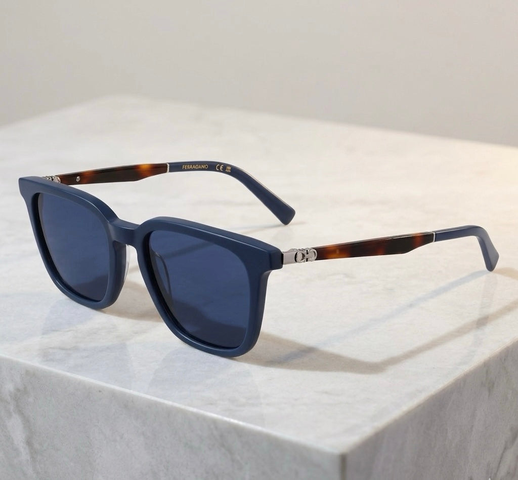 Salvatore Ferragamo Rectangular Sunglasses - Blue