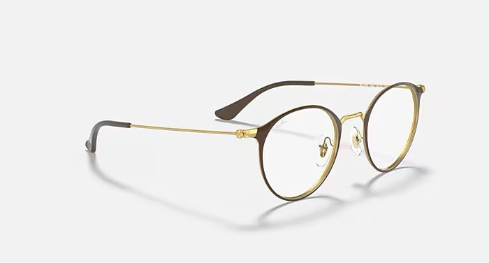 Ray Ban Round Phantos - Brown and Gold