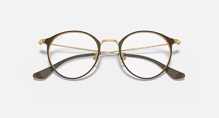 Ray Ban Round Phantos - Brown and Gold