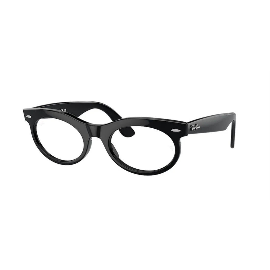 Ray Ban Oval Eyeglasses - Shiny Black