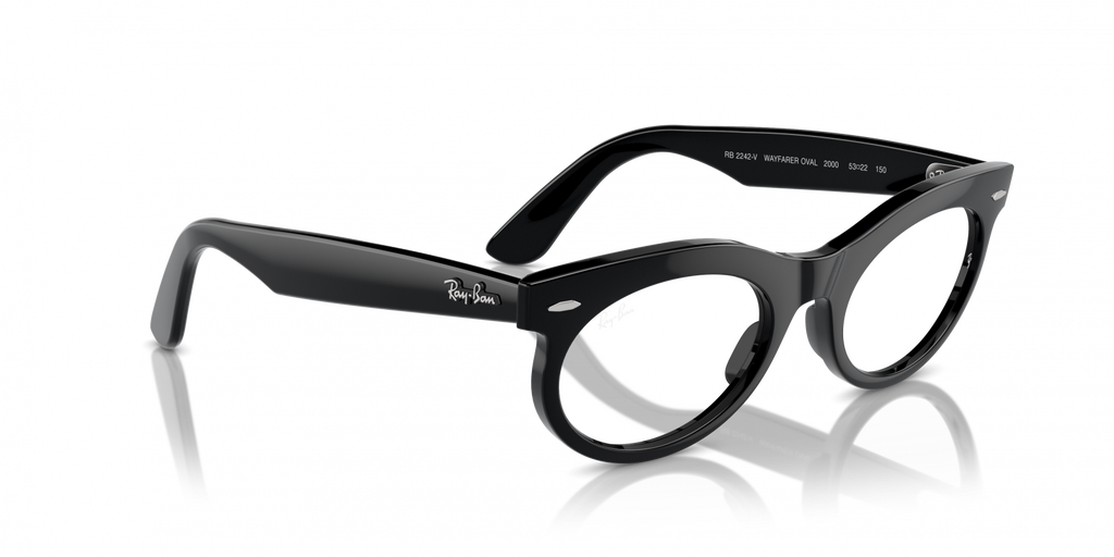 Ray Ban Oval Eyeglasses - Shiny Black