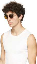 Ray Ban Aviator Polarized Chromance Sun - Brown & Gold