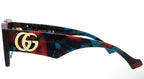 Gucci Ladies Geometric Red and Blue Sunglasses