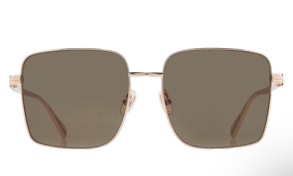 Ferragamo Gold Ladies Square Sunglasses