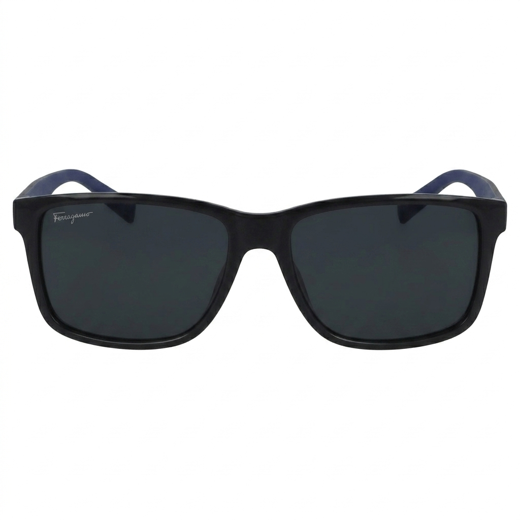 Ferragamo Rectangular Sun - Dark Grey and Navy Blue