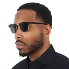 Ray Ban Clubmaster Metal Sun - Black & Gold
