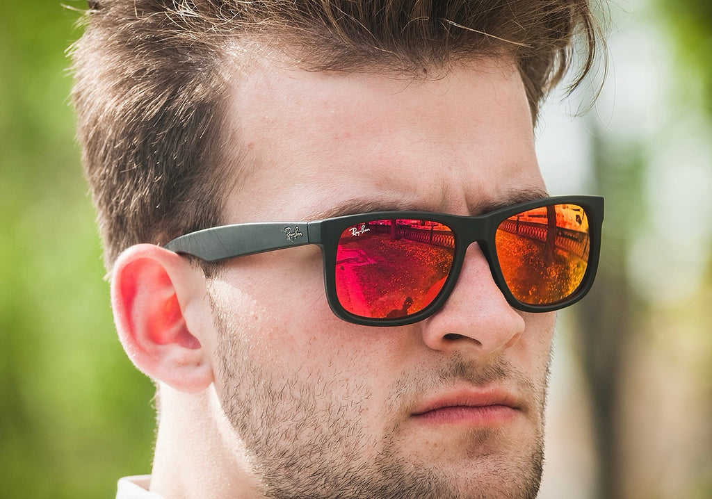 Ray Ban Justin Color Mix Sun - Black & Red Mirror