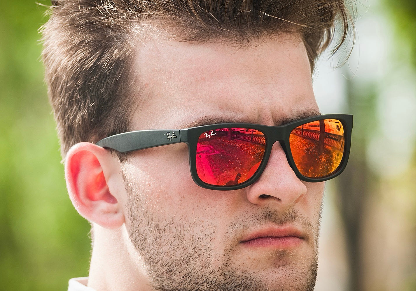 Ray Ban Justin Color Mix Sun - Black & Red Mirror
