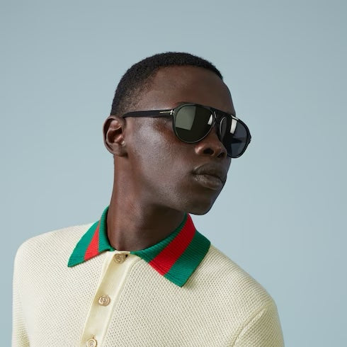 Gucci Pilot Sun - Black & Grey
