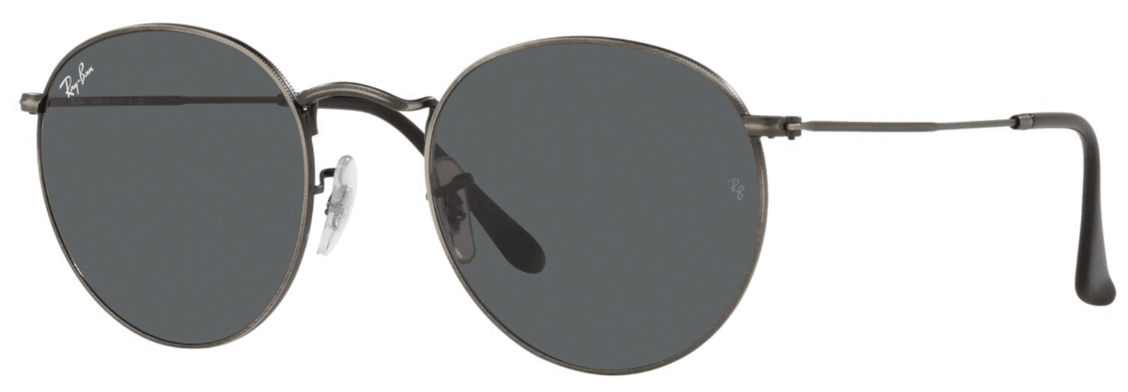 Ray Ban Round Metal Sun - Antiqued Grey Dark