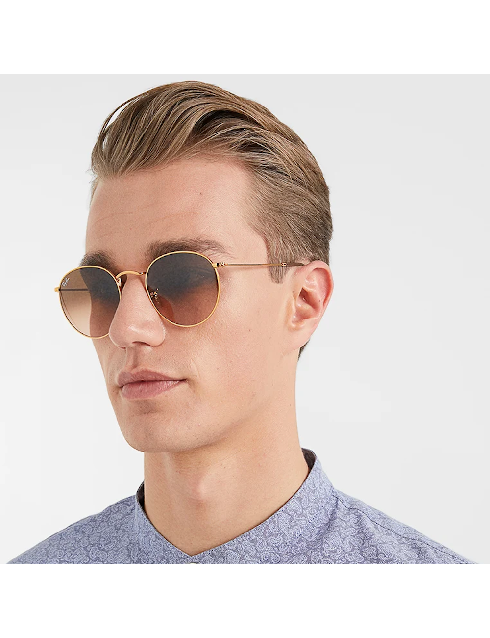 Ray Ban Round Sun - Gold & Brown