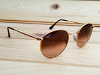 Ray Ban Round Sun - Gold & Brown