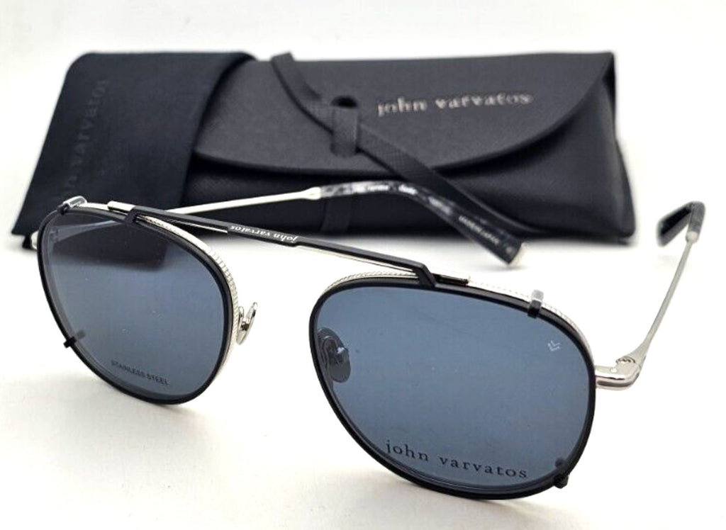 John Varvatos Clip On Read - Black & Silver