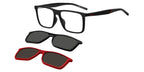 Hugo Boss Square Clip On Read - Black & Red