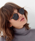 Ray Ban Round Fleck Sun - Black Havana