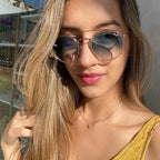 Ray Ban Double Bridge Sun - Transparent Brozen Copper & Light Blue
