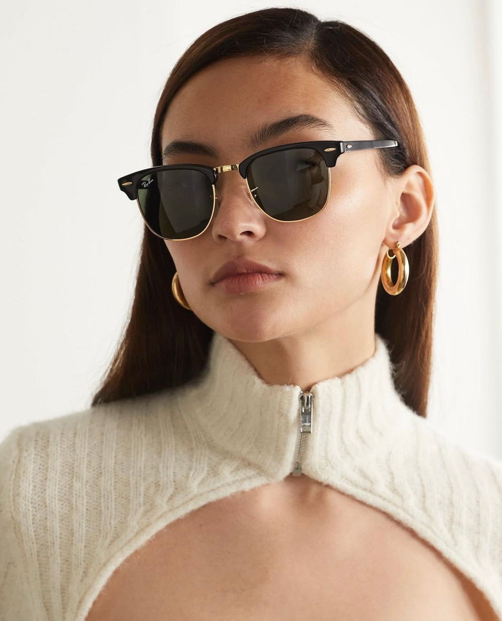 Ray Ban Clubmaster Sun - Black & Gold