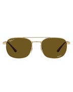 Ray Ban Aviator Polarized Chromance Sun - Brown & Gold