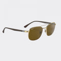 Ray Ban Aviator Polarized Chromance Sun - Brown & Gold