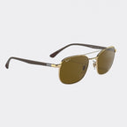 Ray Ban Aviator Polarized Chromance Sun - Brown & Gold