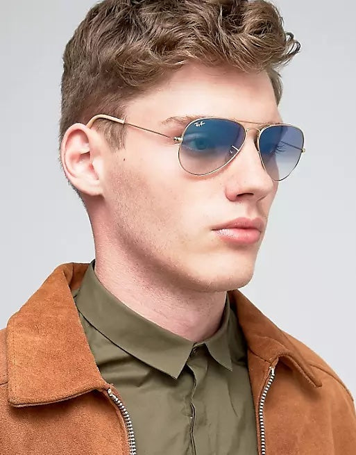 Ray Ban Aviator Gradient Sun - Light Blue